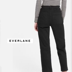 Everlane straight leg crop pants High rise black denim jeans
